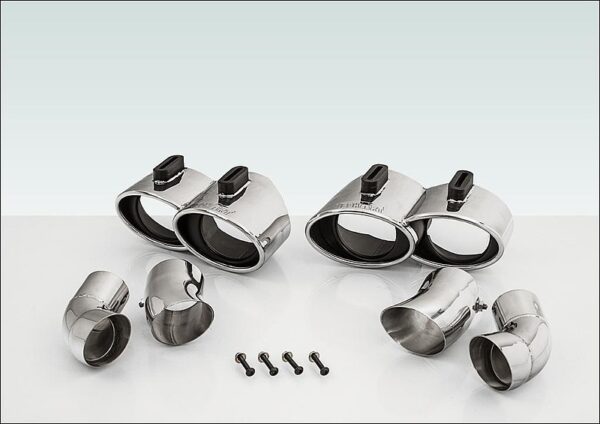 TECHART Exhaust Tail Pipes, shiny chrome   For The Porsche 911 991
