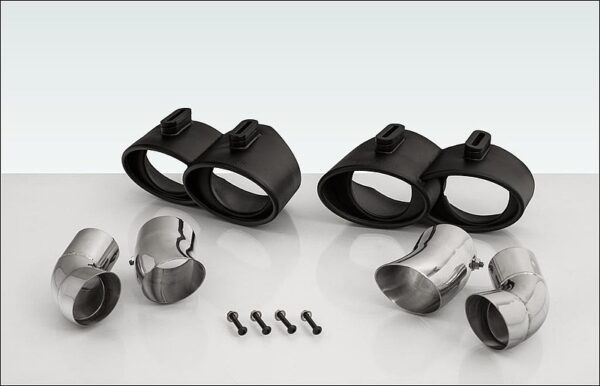 TECHART Exhaust Tail Pipes, black chrome matt   For The Porsche 911 991