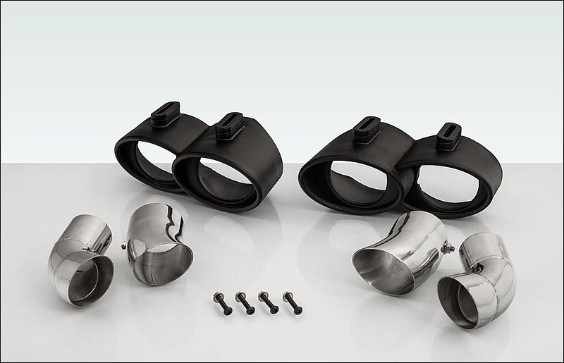 TECHART Exhaust Tail Pipes, black chrome matt For The Porsche 911 991