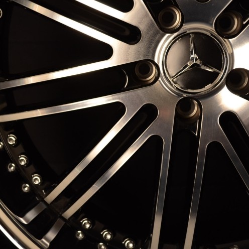 MERCEDES WHEELS/RIM GL320 GL350 GL450 GL550 GLK550 Black Machined Face / Chrome Lip 22"