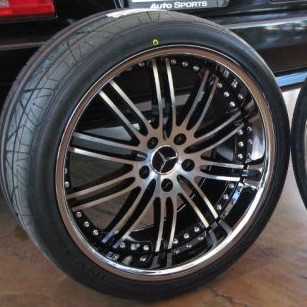 MERCEDES WHEELS/RIM CL500 CL550 S500 S550 S600 S65 Diamond Cut / Black Inner Spokes / Chrome Lip 22"