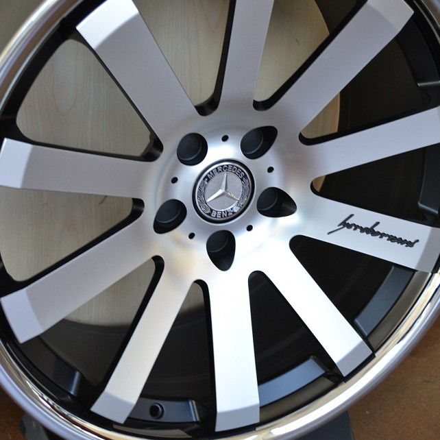 MERCEDES WHEELS/RIM CLS500 CLS550 SL550 SL600 CL Machine Face / Black Inner Spokes / Chrome Lip 20"