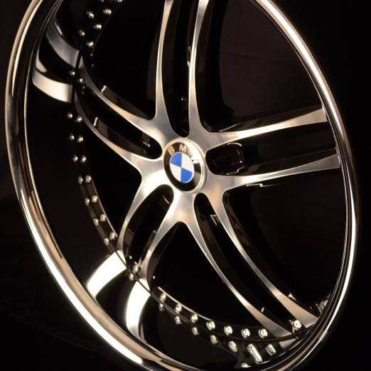 BMW WHEELS/RIM 750i 750Li 760i 760Li X5 X6 M Machine Face / Black Inner Spokes / Chrome Lip 22"