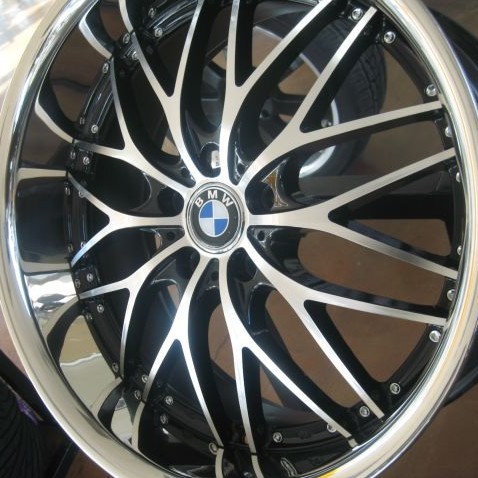 BMW WHEELS/RIM 325i 325xi 325ci E46 E90 M3 Black Diamond / Stainless Chrome Lip 19"