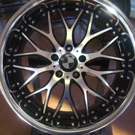 BMW WHEELS/RIM 525i 528i 530i 535i 545i 550i Diamond Cut / Black Inner Spokes / Chrome Lip 20"