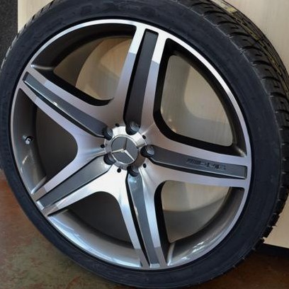 MERCEDES WHEELS/RIM R320 R350 R500 ML63 GLK350 Titanium / Diamond Cut / Machine Face 22"