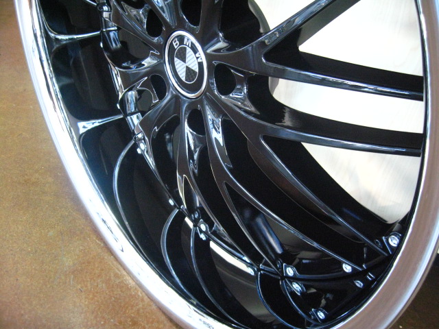 BMW WHEELS/RIM 740i 740Li 745i 745Li E65 E66 Black / Chrome Lip 22" - Image 2