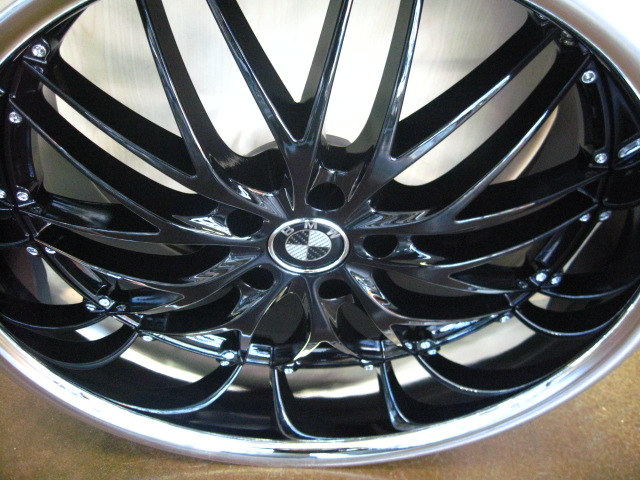 BMW WHEELS/RIM 740i 740Li 745i 745Li E65 E66 Black / Chrome Lip 22" - Image 4