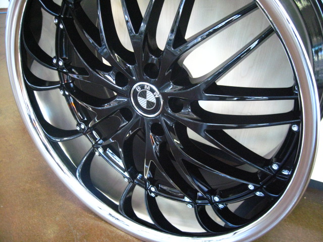 BMW WHEELS/RIM 740i 740Li 745i 745Li E65 E66 Black / Chrome Lip 22" - Image 6