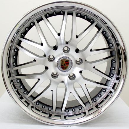 PORSCHE WHEELS/RIM PANAMERA 4S TURBO CAYENNE S Machine Face / Black Inserts / Chrome Lip 22"