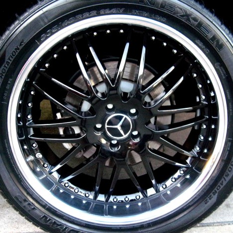 MERCEDES WHEELS/RIM CL500 S63 S430 S500 S550 S600 Black / Chrome Lip 20"