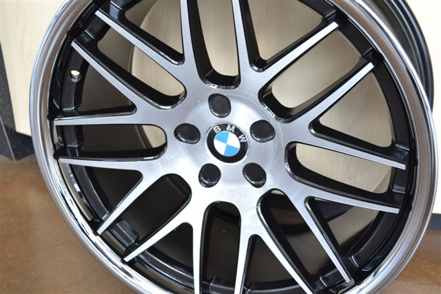 BMW WHEELS/RIM 328i 328xi 330i 330ci 330xi X3 Brush Face / Black Inner Spokes / Chrome Lip 20" - Image 7