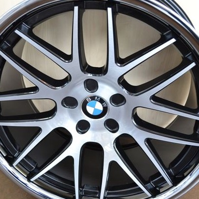BMW WHEELS/RIM 525i 528i 530i 535i 545i 550i Brush Face / Black Inner Spokes / Black Lip 20"