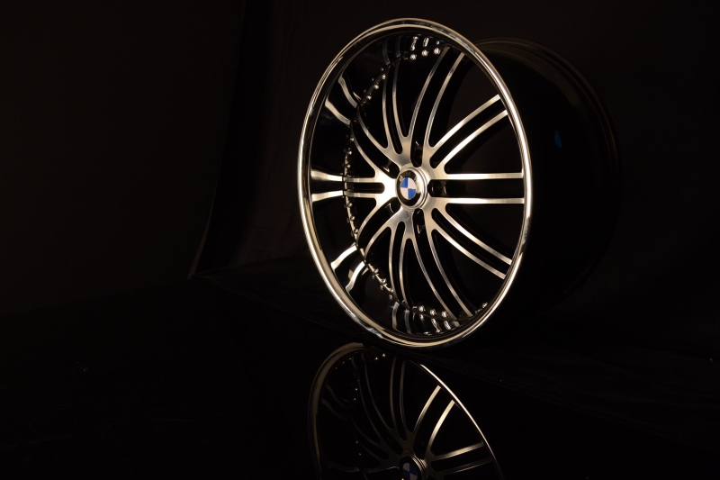 BMW WHEELS/RIM E60 E63 E64 645ci 650i M5 M6 Black Machined Face / Chrome Lip 22" - Image 6