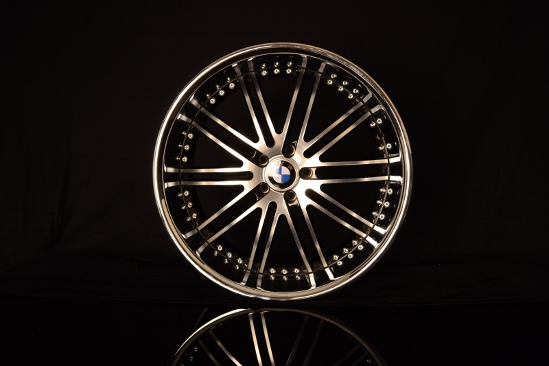 BMW WHEELS/RIM E60 E63 E64 645ci 650i M5 M6 Black Machined Face / Chrome Lip 22" - Image 2