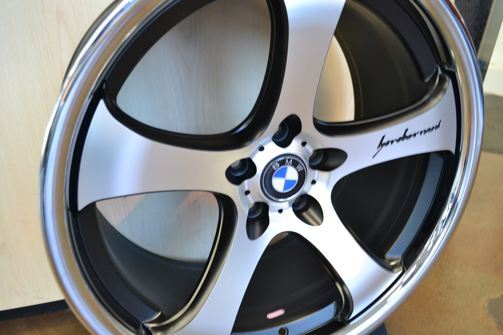 BMW WHEELS/RIM 325i 325xi 325ci E46 E90 M3 Machine Face / Black Inner Spokes / Chrome Lip 20" - Image 4