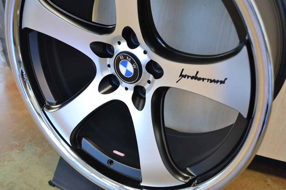 BMW WHEELS/RIM 325i 325xi 325ci E46 E90 M3 Machine Face / Black Inner Spokes / Chrome Lip 20" - Image 3