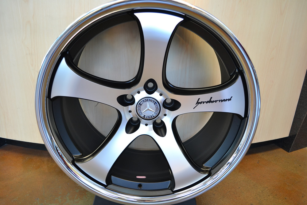 MERCEDES WHEELS/RIM CL500 S430 S500 S550 S600 Machine Face / Black Inner Spokes / Chrome Lip 20" - Image 3