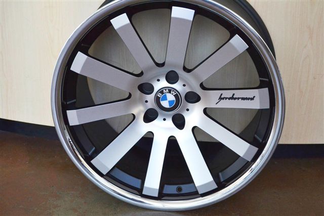 BMW WHEELS/RIM 740i 740Li 745i 745Li E65 E66 Machine Face / Black Inner Spokes / Chrome Lip 20" - Image 7