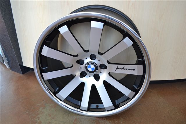 BMW WHEELS/RIM 525i 528i 530i 535i 545i 550i Machine Face / Black Inner Spokes / Chrome Lip 20" - Image 4
