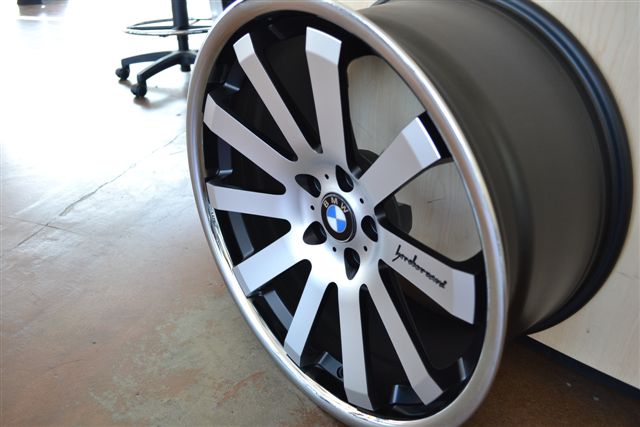 BMW WHEELS/RIM 525i 528i 530i 535i 545i 550i Machine Face / Black Inner Spokes / Chrome Lip 20" - Image 3