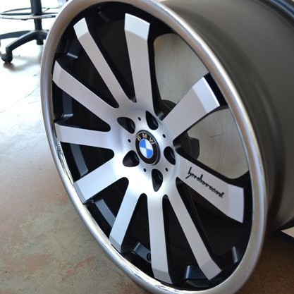 BMW WHEELS/RIM E60 E63 E64 645ci 650i M5 M6 Machine Face / Black Inner Spokes / Chrome Lip 20" - Image 3