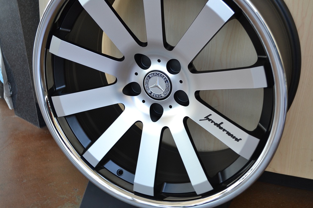MERCEDES WHEELS/RIM CLS500 CLS550 SL550 SL600 CL Machine Face / Black Inner Spokes / Chrome Lip 20" - Image 5
