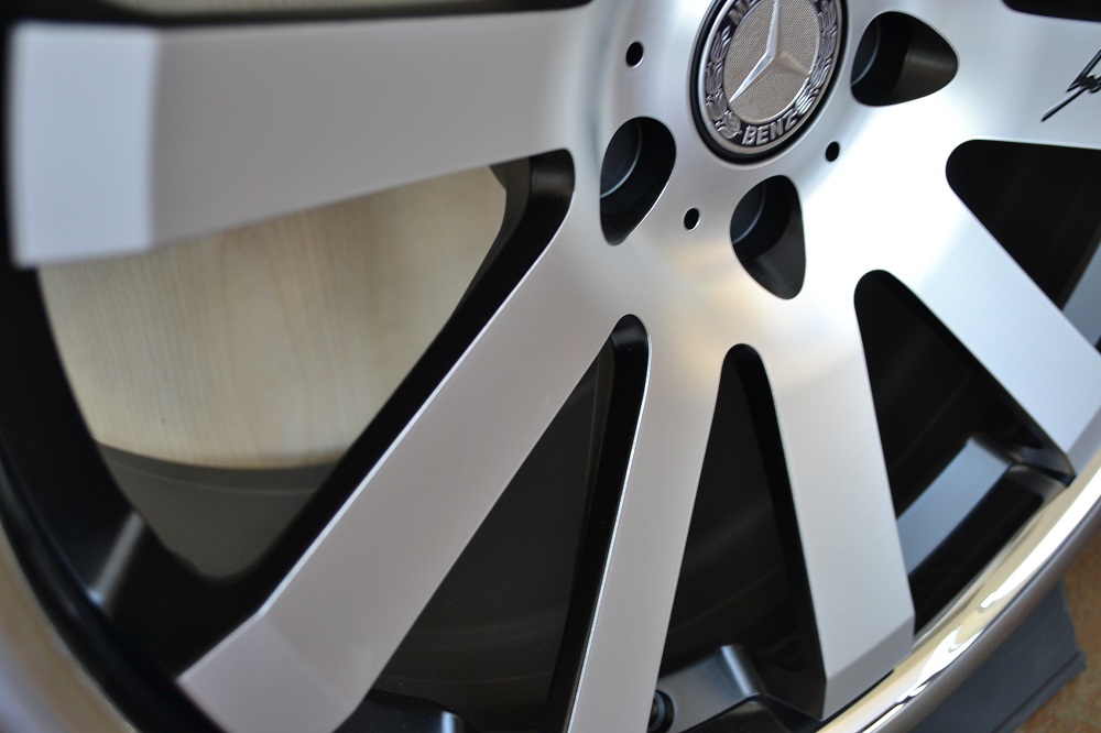 MERCEDES WHEELS/RIM CLS500 CLS550 SL550 SL600 CL Machine Face / Black Inner Spokes / Chrome Lip 20" - Image 3