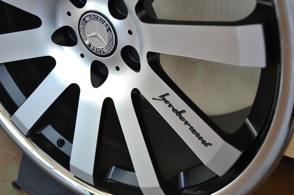 MERCEDES WHEELS/RIM CLS500 CLS550 SL550 SL600 CL Machine Face / Black Inner Spokes / Chrome Lip 20" - Image 2