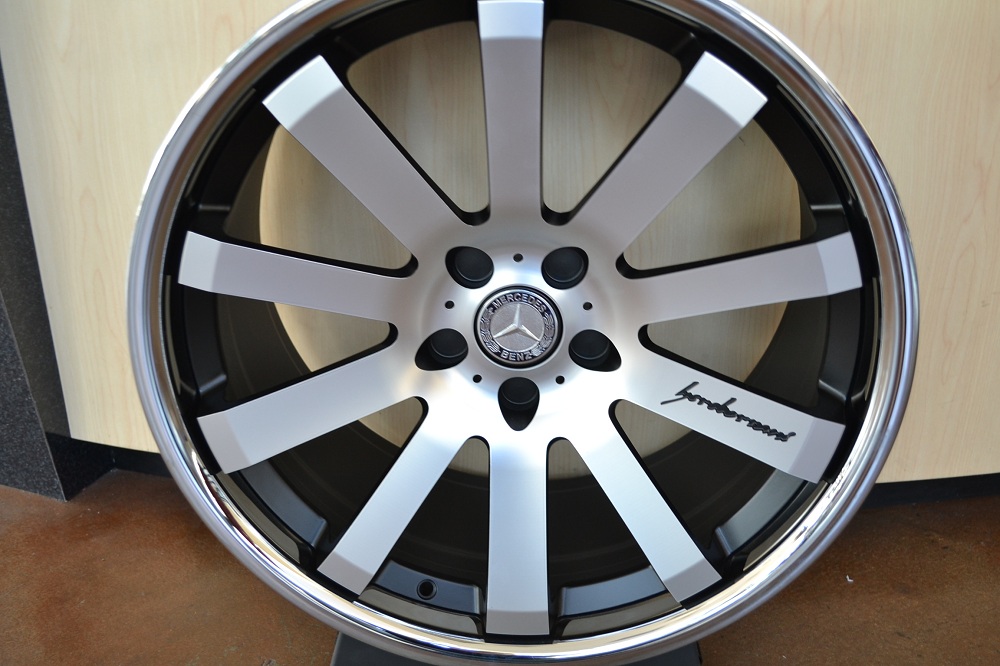 MERCEDES WHEELS/RIM CLS500 CLS550 SL550 SL600 CL Machine Face / Black Inner Spokes / Chrome Lip 20" - Image 4
