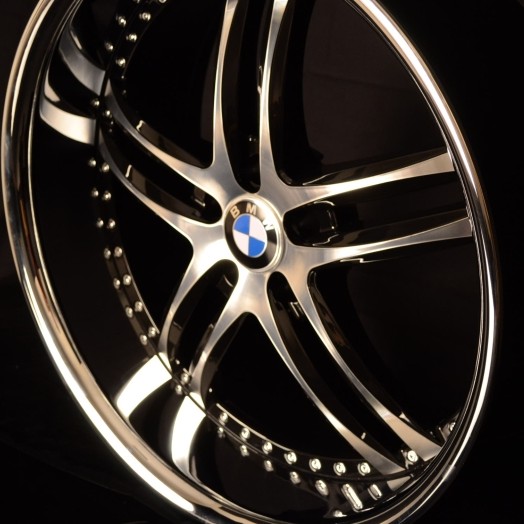 BMW WHEELS/RIM E60 E63 E64 645ci 650i M5 M6 Machine Face / Black Inner Spokes / Chrome Lip 22"