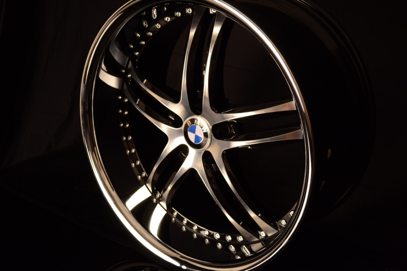 BMW WHEELS/RIM 750i 750Li 760i 760Li X5 X6 M Machine Face / Black Inner Spokes / Chrome Lip 22" - Image 5