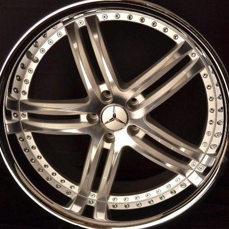 MERCEDES WHEELS/RIM GL320 GL350 GL450 GL550 GLK550 Machine Face / Silver Inner Spokes / Chrome Lip 22"