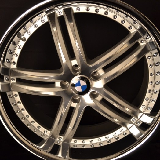 BMW WHEELS/RIM 740i 740Li 745i 745Li E65 E66 Machine Face / Silver Inner Spokes / Chrome Lip 22"