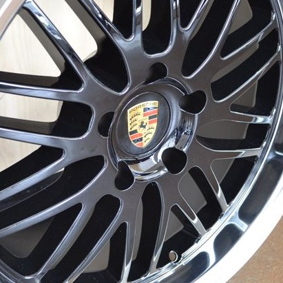 PORSCHE WHEELS/RIM PANAMERA 4S TURBO CAYENNE S Black / Mirror Lip 22"