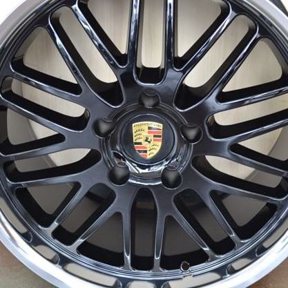 PORSCHE WHEELS/RIM 986 987 BOXSTER S SPYDER 987c CAYMAN R Black / Mirror Lip - 19"