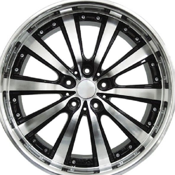 MERCEDES WHEELS/RIM E E55 E320 E350 E550 Black / Machine Face / Stainless Chrome Lip 20"