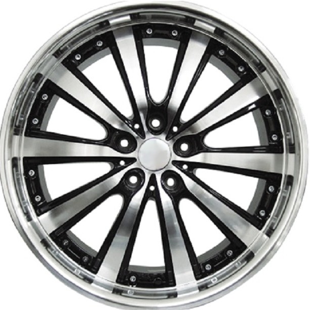 BMW WHEELS/RIM 750i 750Li 760i 760Li X5 X6 M Black / Machine Face / Stainless Chrome Lip 20"