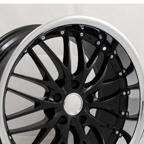 MERCEDES WHEELS/RIM E E55 E320 E350 E550 Black / Stainless Chrome Lip 20"