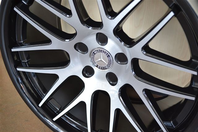 MERCEDES WHEELS/RIME E55 E320 E350 E550 Brush Face / Black Inner Spokes / Black Lip 20" - Image 4