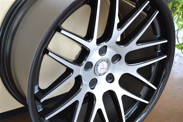 MERCEDES WHEELS/RIME E55 E320 E350 E550 Brush Face / Black Inner Spokes / Black Lip 20" - Image 3