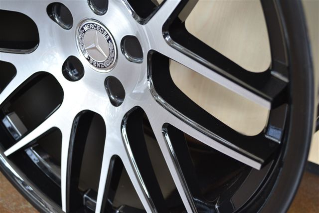 MERCEDES WHEELS/RIME E55 E320 E350 E550 Brush Face / Black Inner Spokes / Black Lip 20" - Image 2