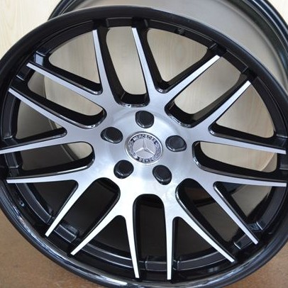 MERCEDES WHEELS/RIM CL500 S430 S500 S550 S600 Brush Face / Black Inner Spokes / Black Lip 20"
