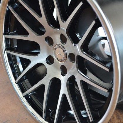 MERCEDES WHEELS/RIM CL500 S430 S500 S550 S600 Brush Face / Black Inner Spokes / Chrome Lip 20"