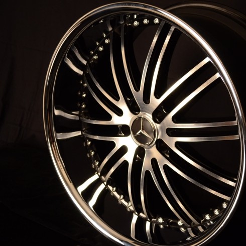 MERCEDES WHEELS/RIM CL500 S63 S430 S500 S550 S600 Black Machined Face / Chrome Lip 22"
