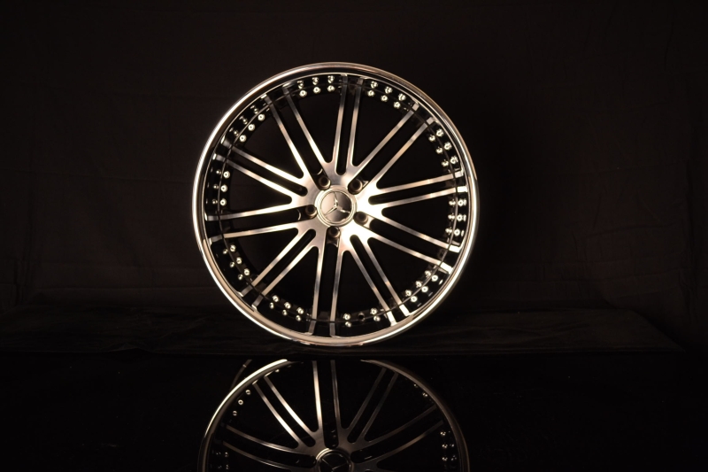 MERCEDES WHEELS/RIM ML320 ML350 ML500 ML450 ML550 Black Machined Face / Chrome Lip 22" - Image 5