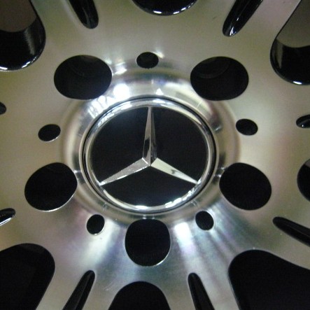 MERCEDES WHEELS/RIM ML320 ML350 ML500 ML450 ML550 Black / Machine Face / Stainless Chrome Lip 22"