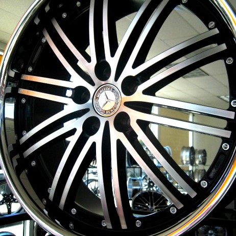 MERCEDES WHEELS/RIM CL500 S430 S500 S550 S600 Diamond Cut / Black Inner Spokes / Chrome Lip 20"