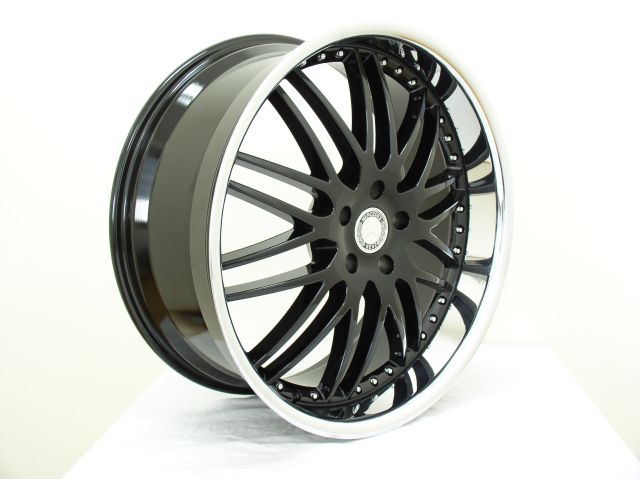 MERCEDES WHEELS/RIM CL500 S63 S430 S500 S550 S600 Black / Chrome Lip 20" - Image 2