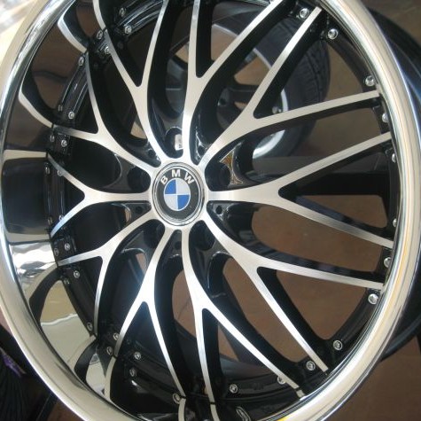 BMW WHEELS/RIM E60 E63 E64 645ci 650i M5 M6 Black / Machine Face / Stainless Chrome Lip 20"